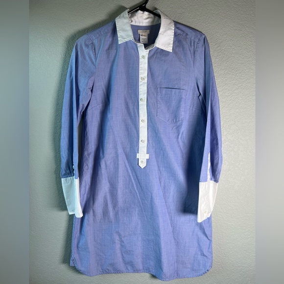 J. Crew Dresses & Skirts - J. Crew Women’s Chambray Business Casual Dress Size 2 Blue & White Classy